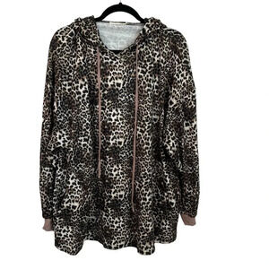 Southern Stitch Boutique Women’s Long Sleeve Cheetah Hooded Pullover Sz 2XL GUC